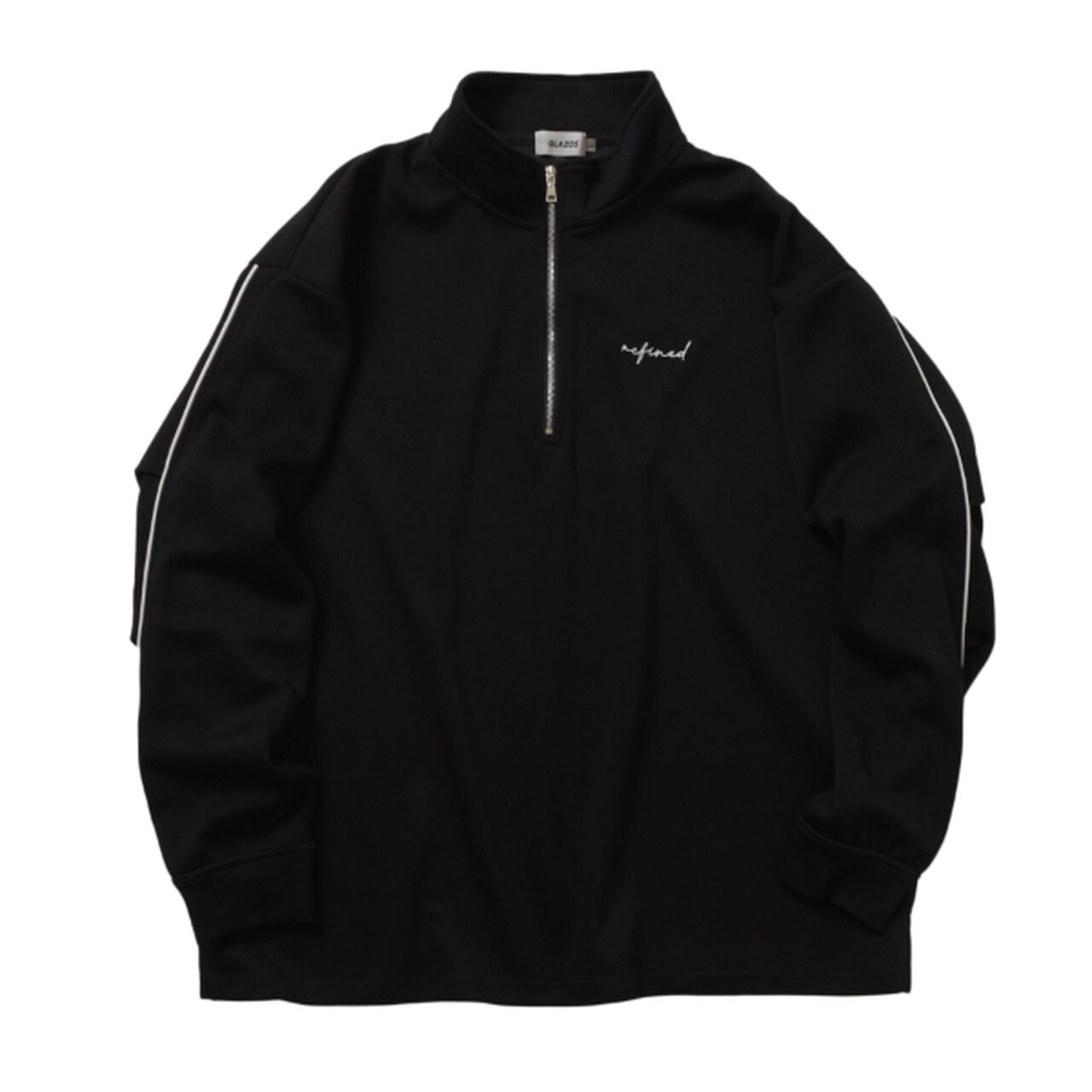 [Warm / Quick-Dry] Double-Knit Half-Zip Pullover,Light gray, large image number 3