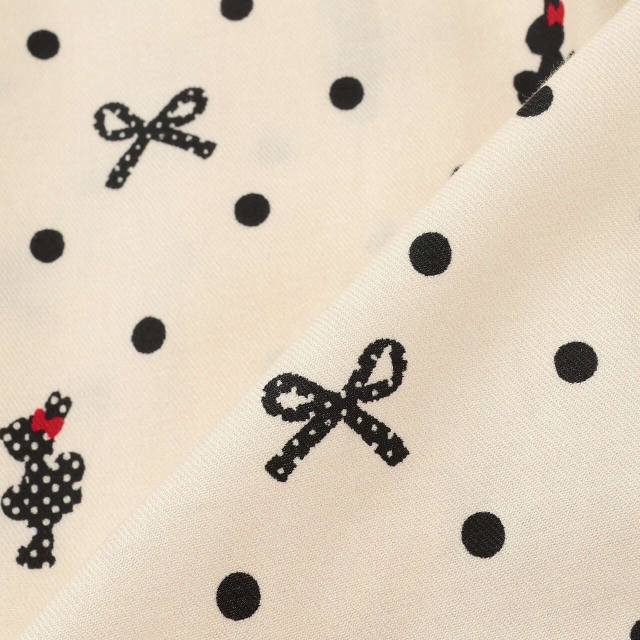 Dot Ribbon Pattern Viera One-Piece Dress [with Tippet],Ivory, large image number 9