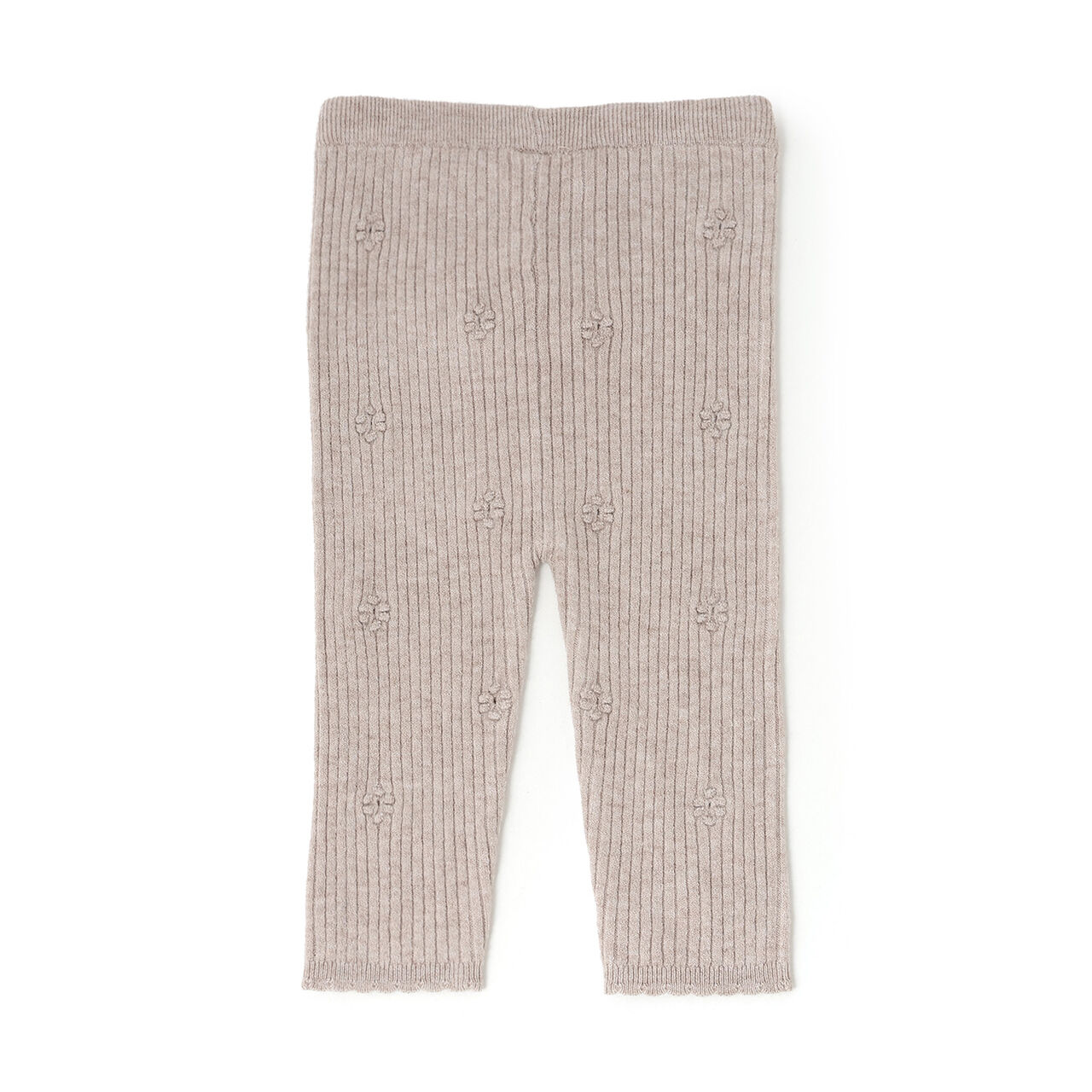 Knit Flower Leggings,Mocha tea, large image number 1