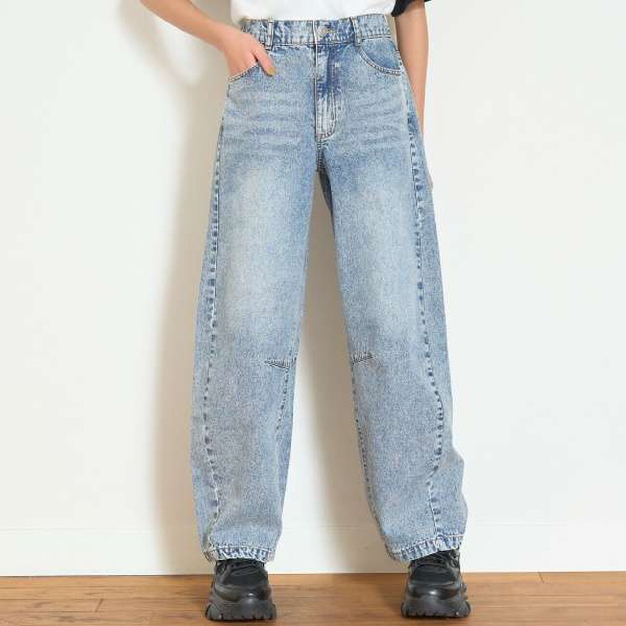 [LTXC] Cool Touch Barrel Leg Light Denim,Blue, large image number 0