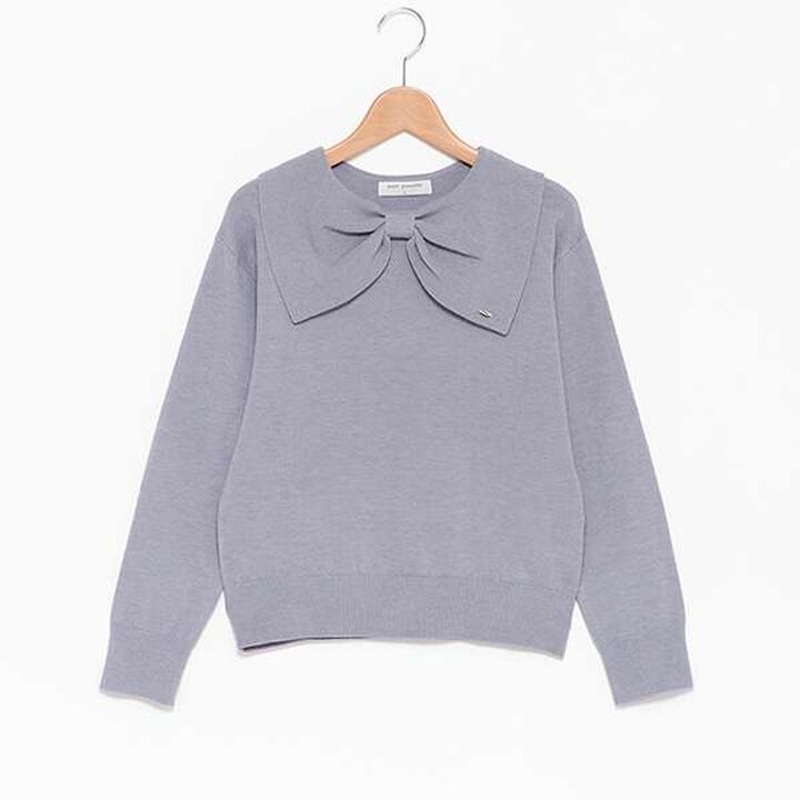 Ribbon Collar Knit,Black, medium image number 7