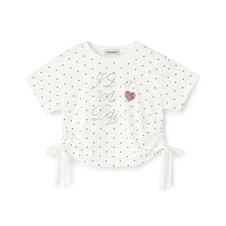 Rhinestone Logo Drawstring Short Sleeve T-Shirt,, medium