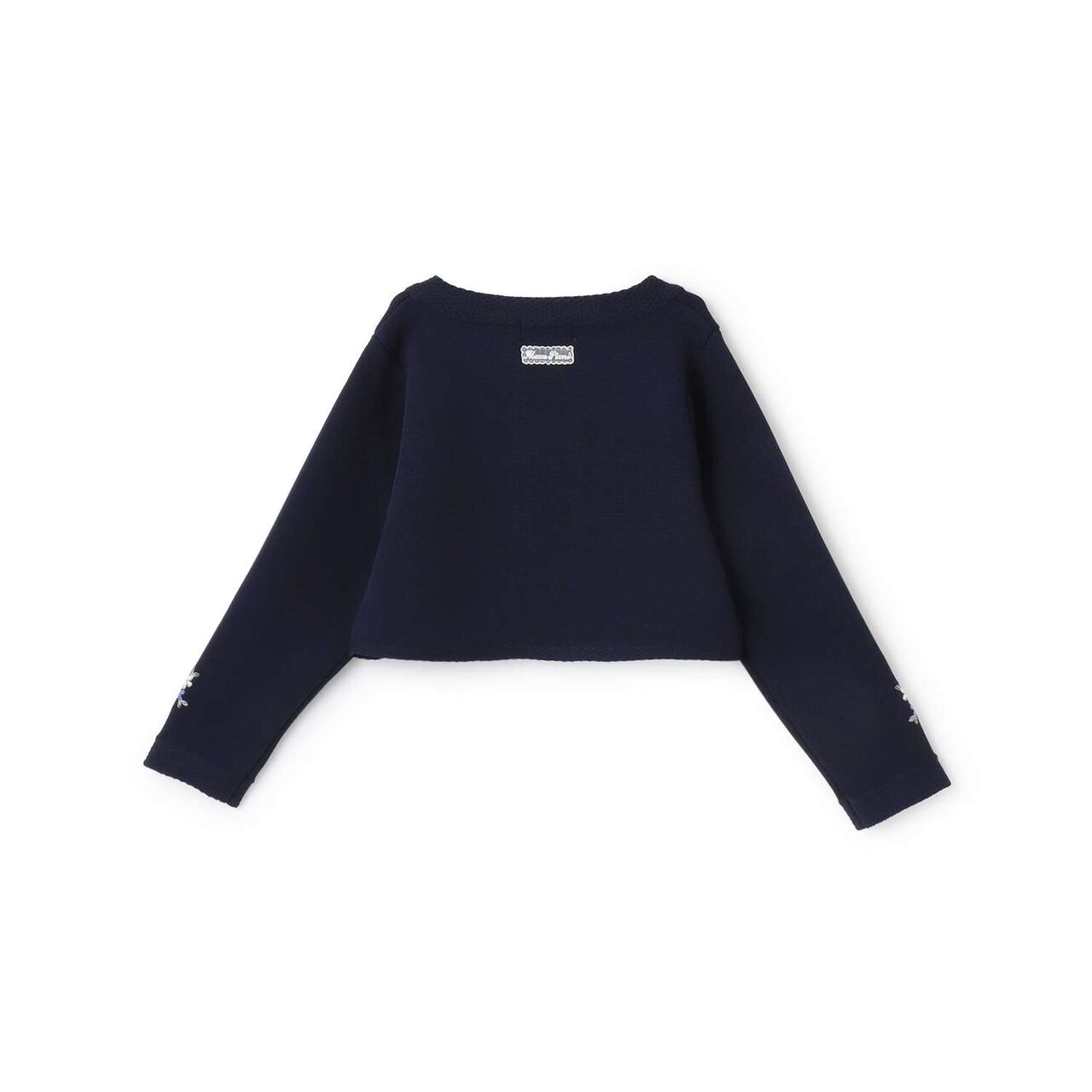 Flower Embroidery Knit Bolero,Off white, large image number 1