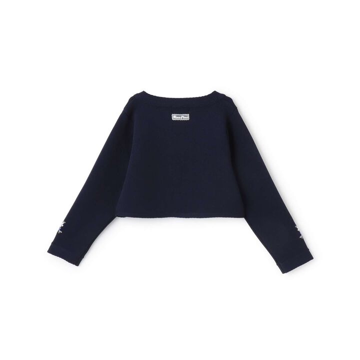 Flower Embroidery Knit Bolero,Off white, medium image number 1