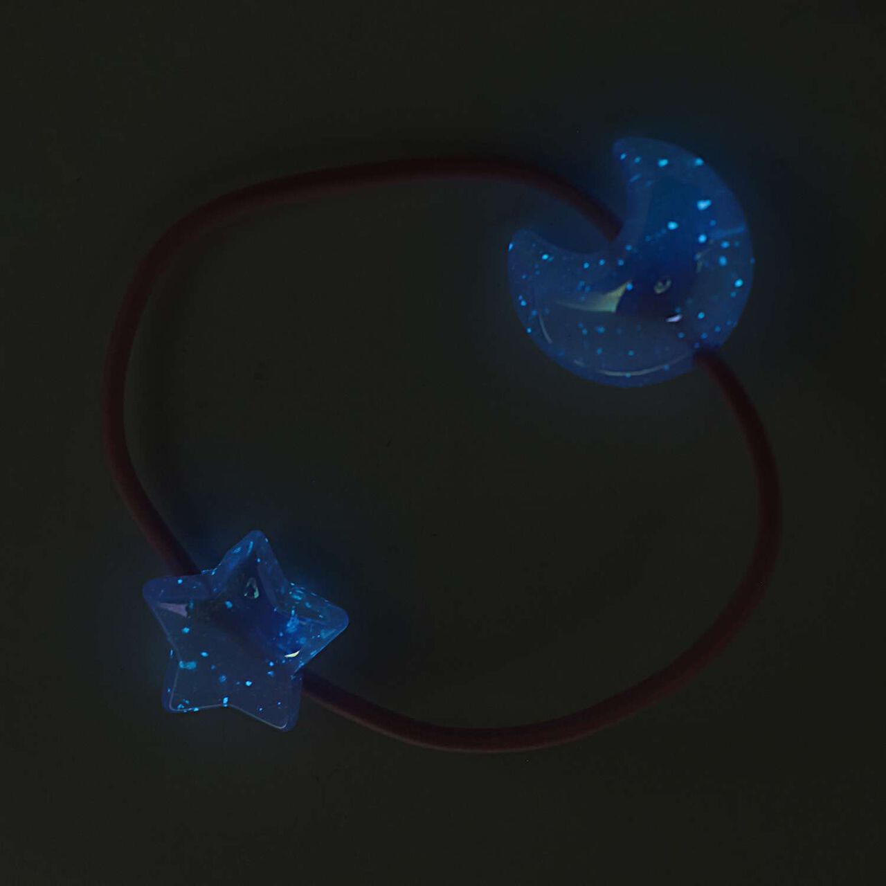 [Soft Glow] Star & Moon Hair Ties (Set of 2) [Kids] [Girls],Lavender, large image number 9