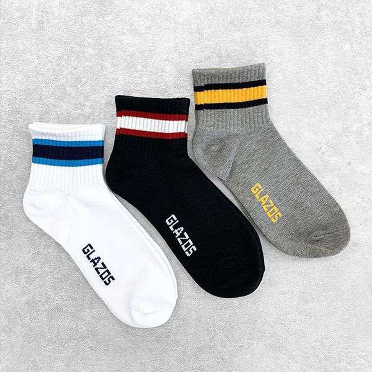 Short-Length Line Socks Set of 3 A,Multi color, large image number 0