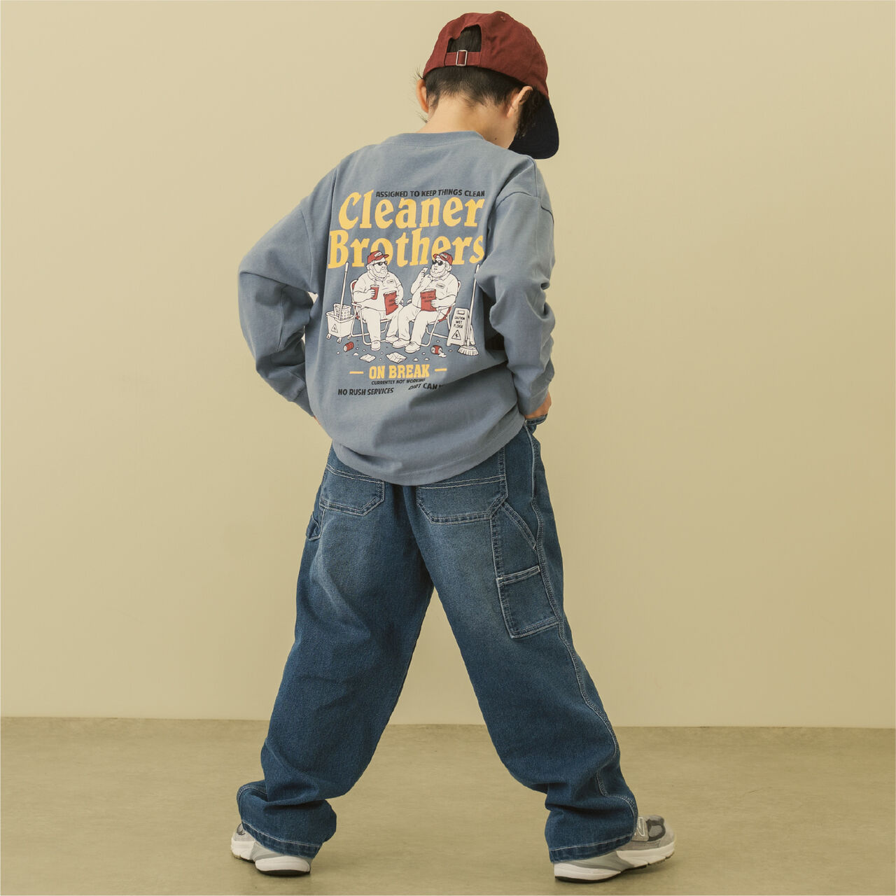 [Parent-Child Matching] [365D.] OFUZAKE Wide Long-Sleeve T-Shirt,Navy, large image number 3
