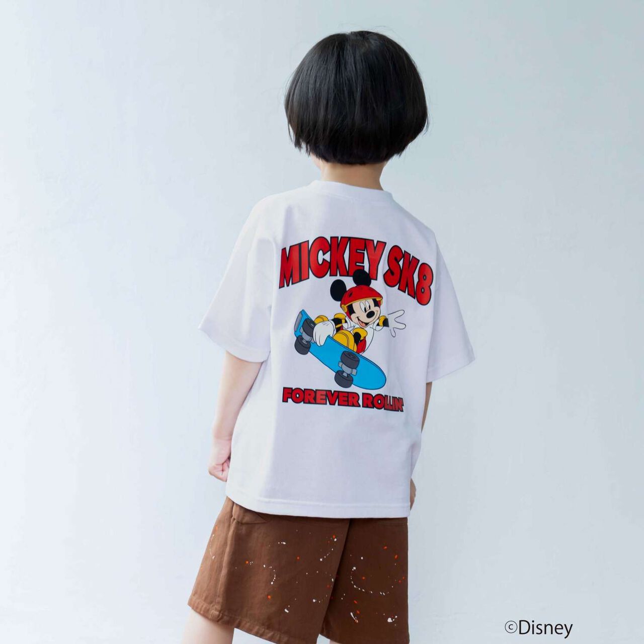 [Parent-Child Matching] [Disney] Sports Short-Sleeve T-Shirt,White, large image number 0