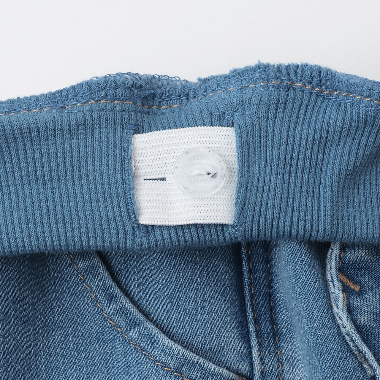 Wool Lined Denim Barrel Pants,Sax blue, large image number 9