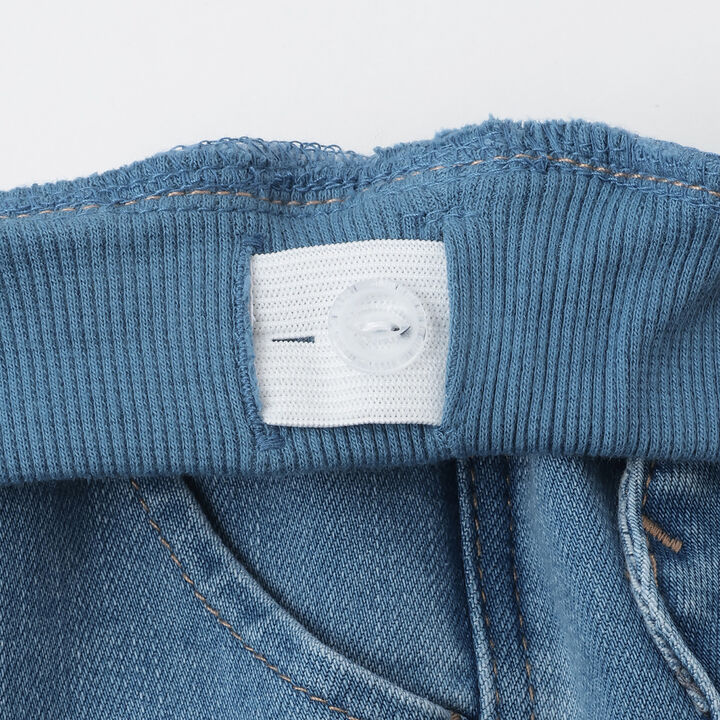 Wool Lined Denim Barrel Pants,Sax blue, medium image number 9