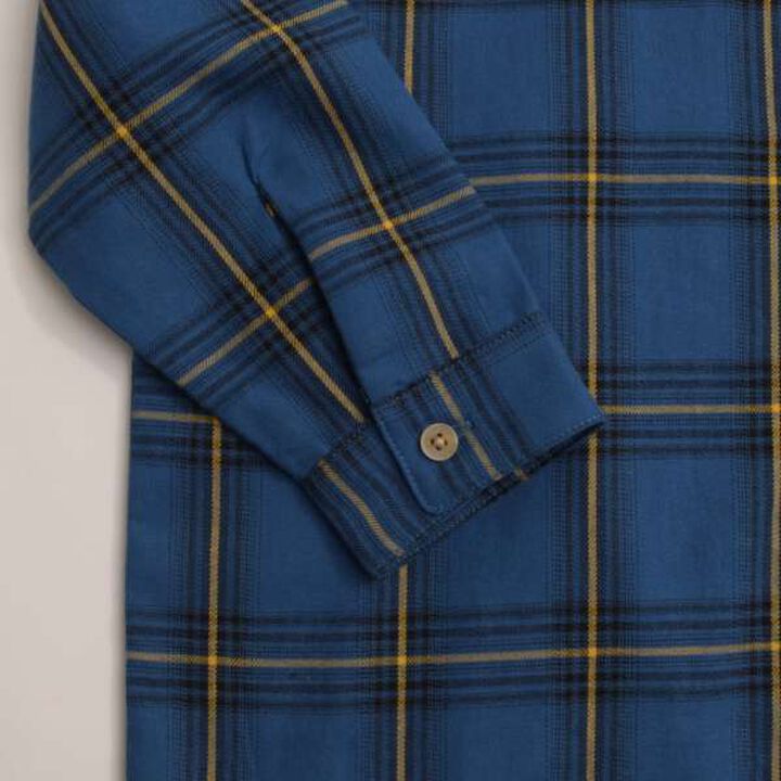 Drop Shoulder Pattern Long-Sleeve Shirt,Navy, medium image number 6