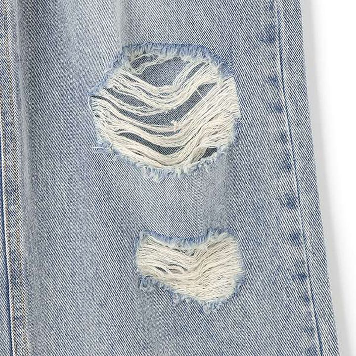 Distressed Wide Pants,Blue, medium image number 14