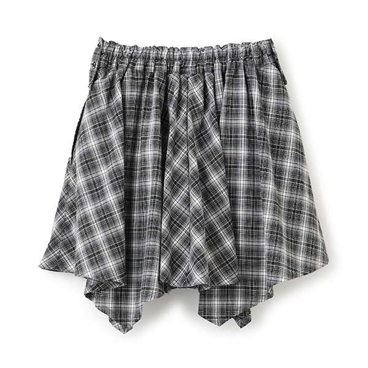 Knot Shirt Style Skirt with Shorts,Light gray, large image number 1