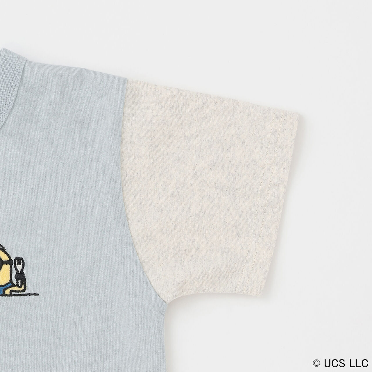 [Minion] Short Sleeve T-Shirt with Woven Fabric Panels,Navy, large image number 12
