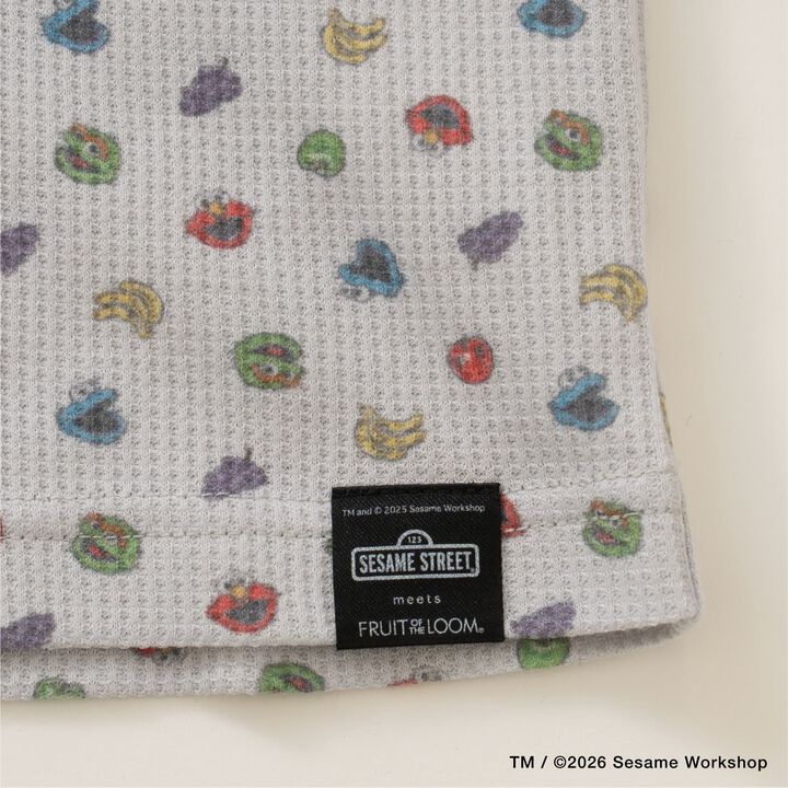 [Sesame Street x Fruits] Waffle Pajamas,Top gray, medium image number 2