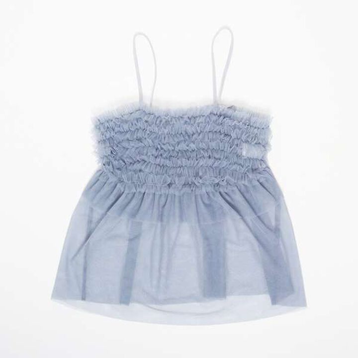 Tulle Camisole & Long-Sleeve T-Shirt Set (140-160),Ivory, medium image number 16
