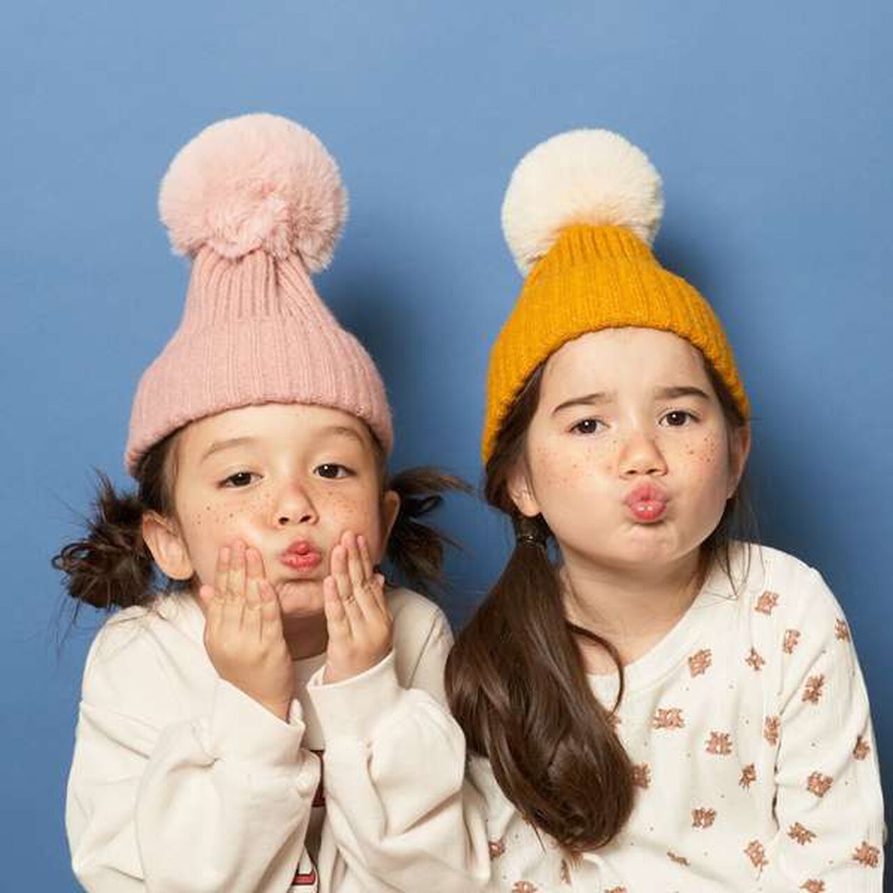 Big Pom Pom Knit Hat,Mustard, large image number 4