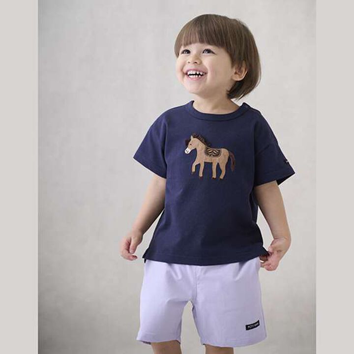 Appliqu&eacute; Car Pony Short Sleeve T-Shirt,Smoke white, medium image number 12