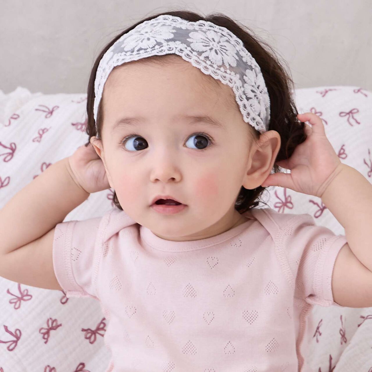 Lace Headband,Ivory, large image number 0