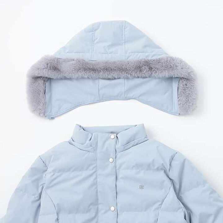 Water-Repellent, Machine Washable A-Line Down Coat,Navy, medium image number 15