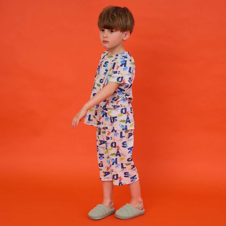 All-Over Pattern Short-Sleeve Loungewear,Sax blue, medium image number 13