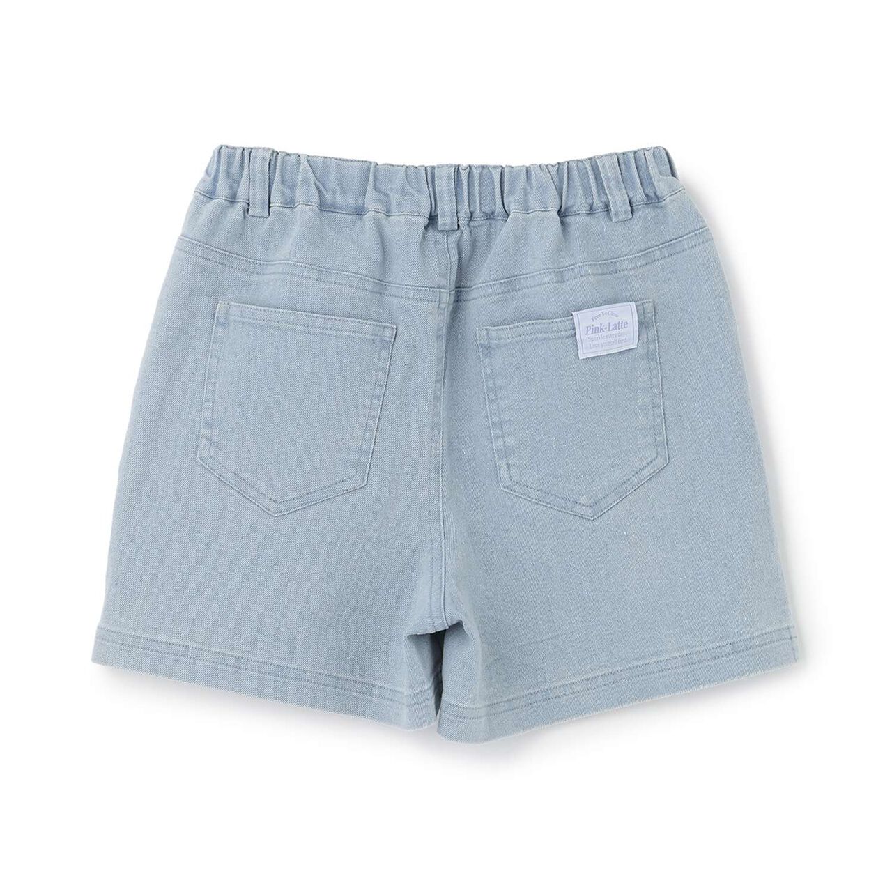 Ribbon Denim Shorts,Gray, large image number 1