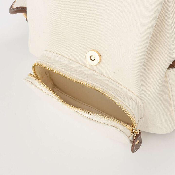 Canvas & Synthetic Leather Mini Backpack,Navy, medium image number 5