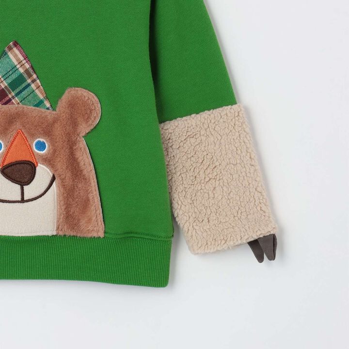 Korobokkuru Bear Sweatshirt,Moss green, medium image number 5