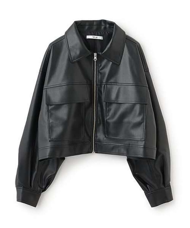 Compact Leather Jacket,Ivory, medium image number 16