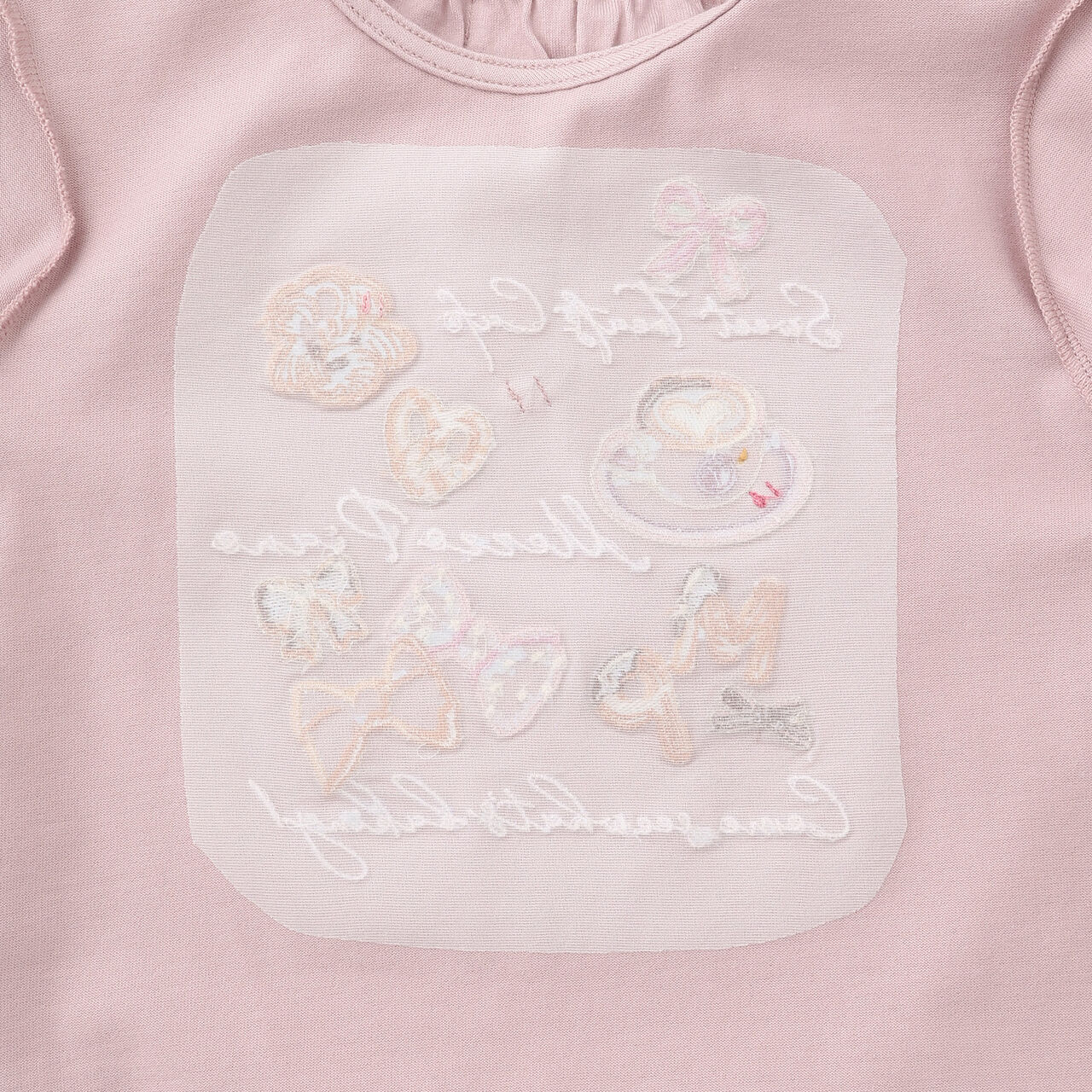 [Popular Item Restocked] [Not Available at Physical Stores] Caf&eacute; Appliqu&eacute; Embroidery Scalloped Hem Long-Sleeve T-Shirt,Ivory, large image number 3