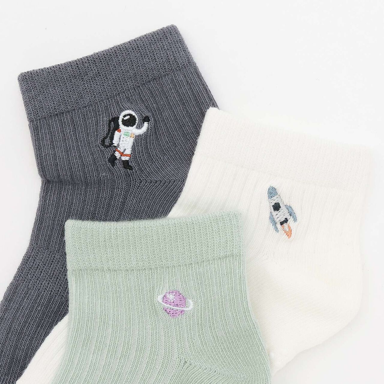 Space Pattern Short Socks 2P,Mint, large image number 2