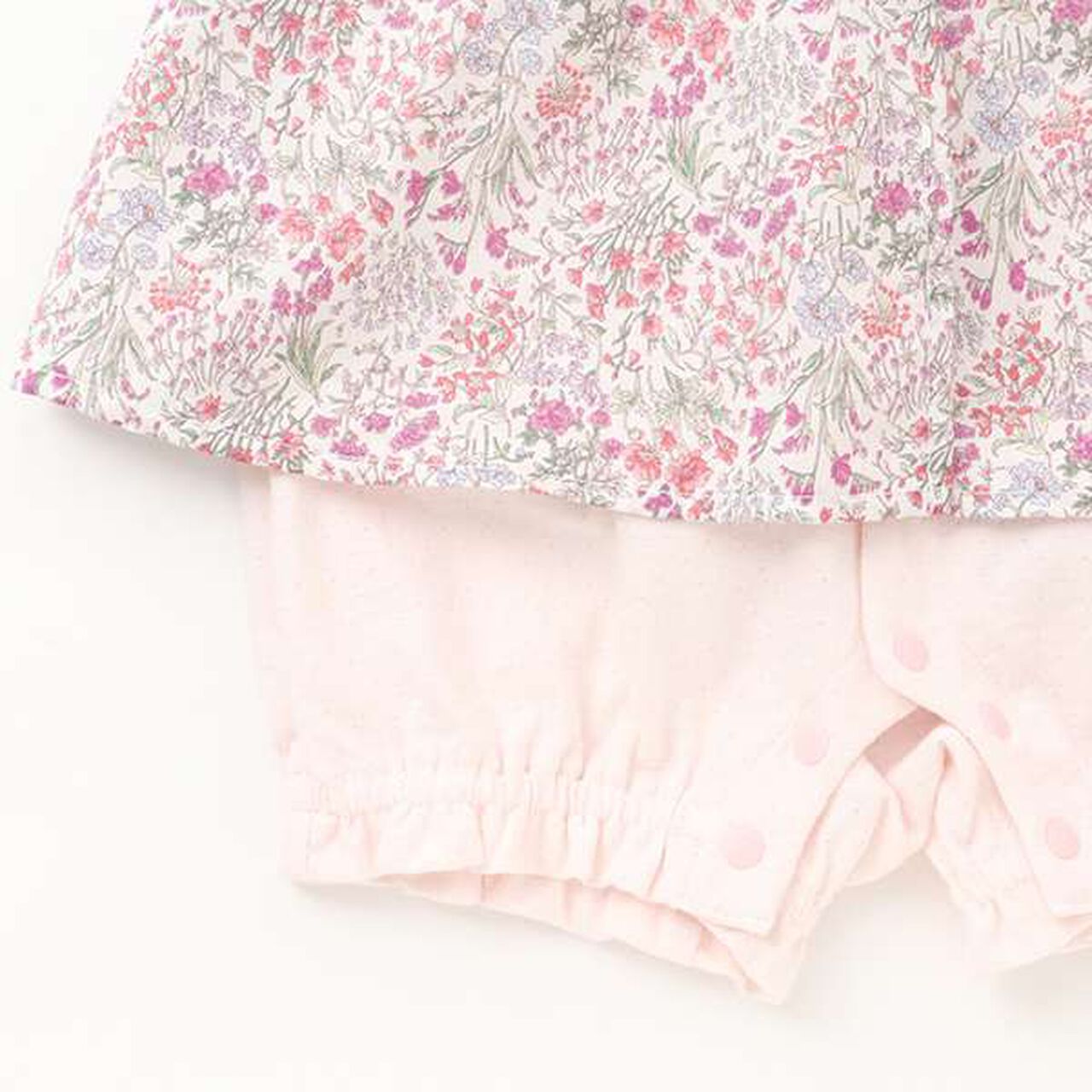Small Floral Pattern Short All-in-One,Pink, large image number 5