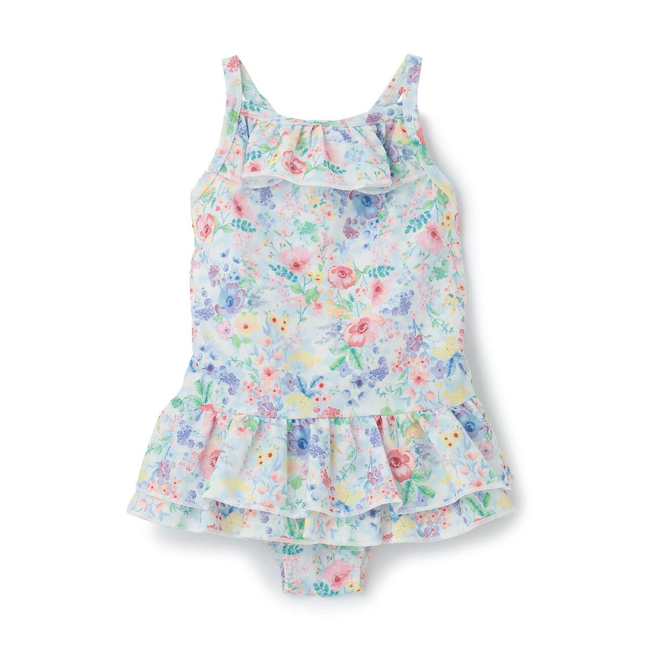 [SWIM] Girls' Floral Pattern One-Piece Swimwear [UV Protection],Pink, large image number 1