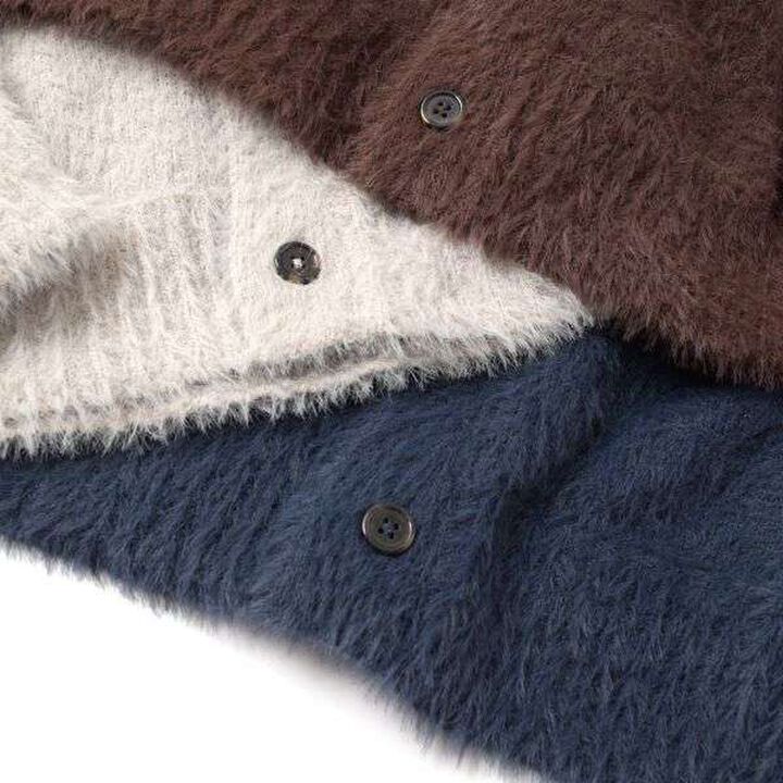 Shaggy Cardigan,Navy, medium image number 3