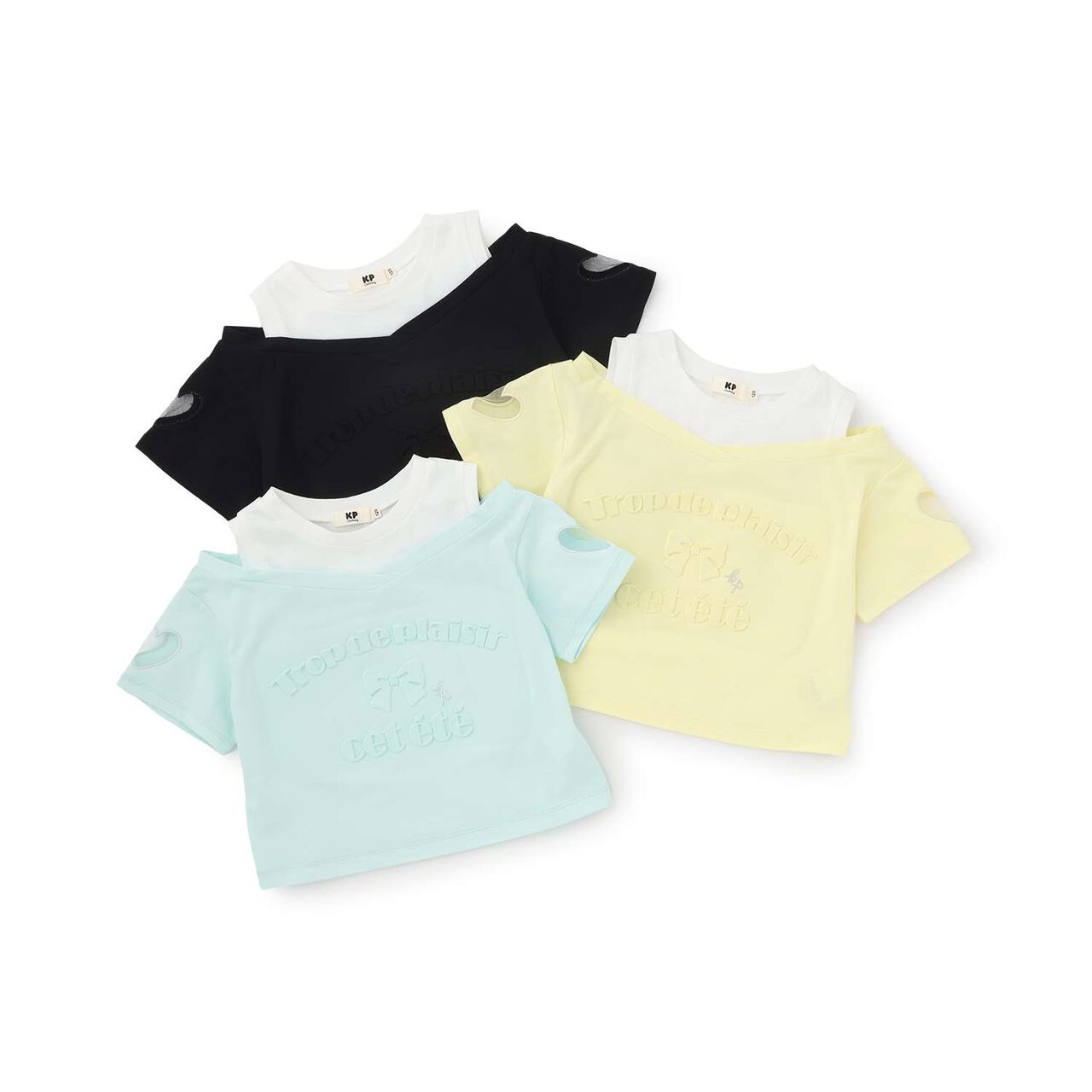 [Cool Touch] Puffy Logo Shoulder Opening T-Shirt,Mint, large image number 8