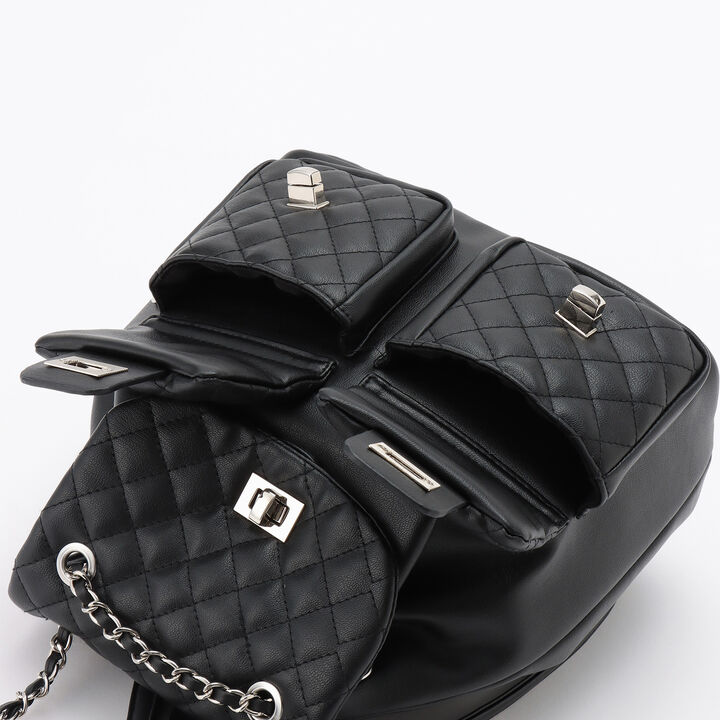 Quilted Mini Backpack,Ivory, medium image number 4