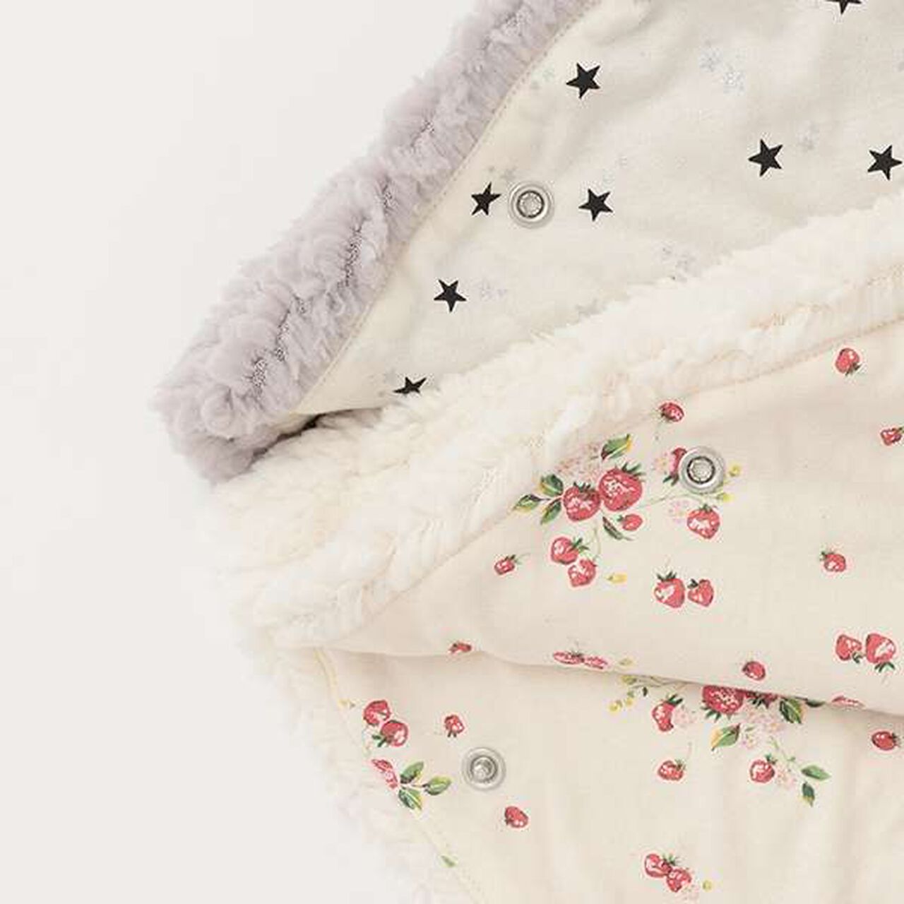 Fluffy Hooded Cape,Pearl white, large image number 5