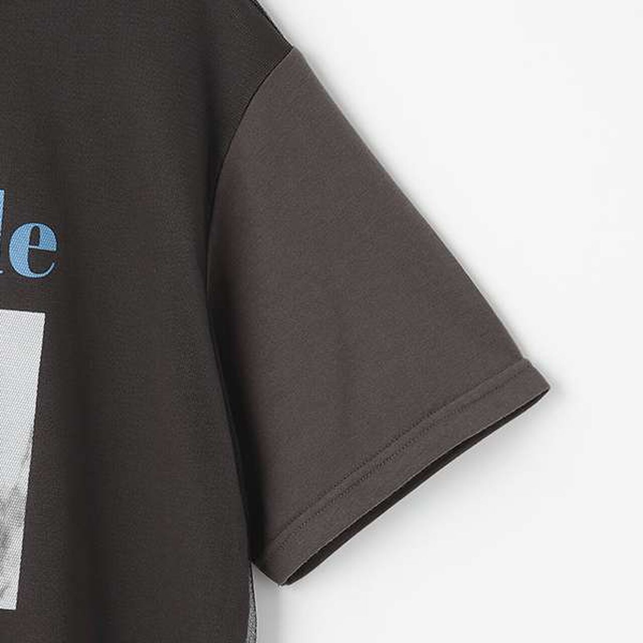 Tulle Layered T-shirt,Charcoal gray, large image number 7