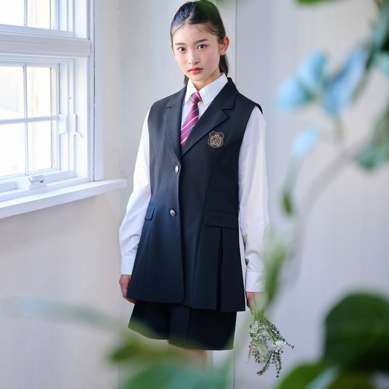 [Graduation Attire] [5-Piece Set] Gilet Jacket Coordination Set,Black, large image number 27