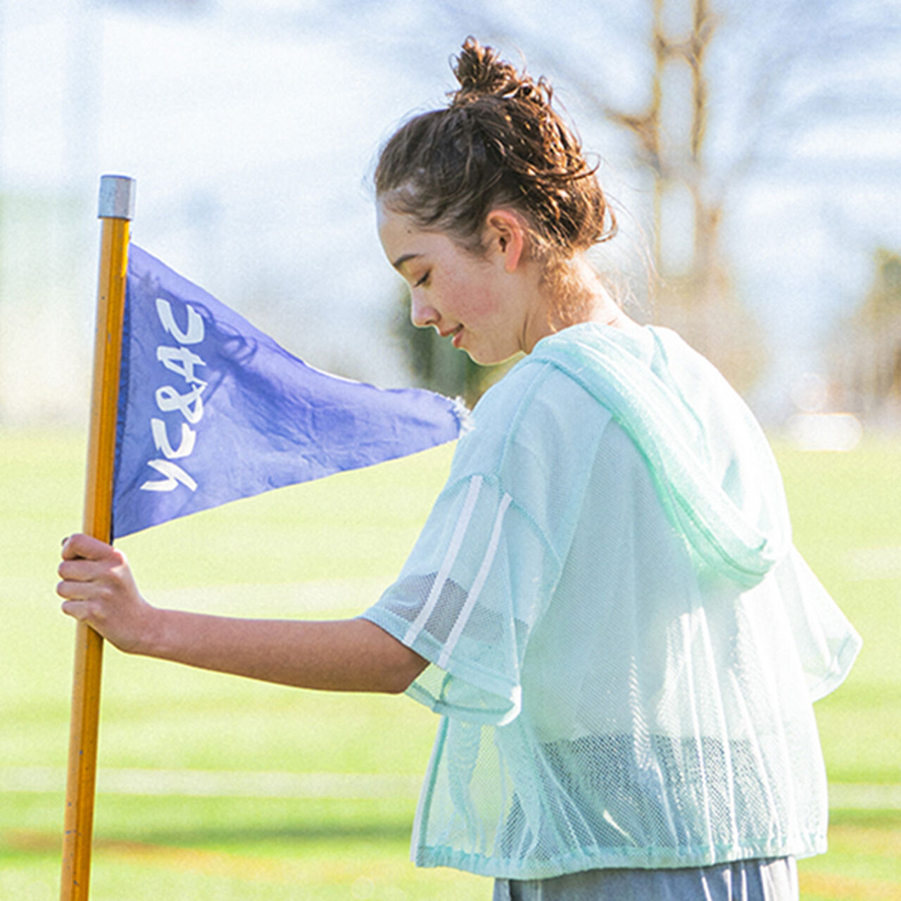 Mesh Short-Sleeve Logo Parka T-Shirt Set,Off white, large image number 3