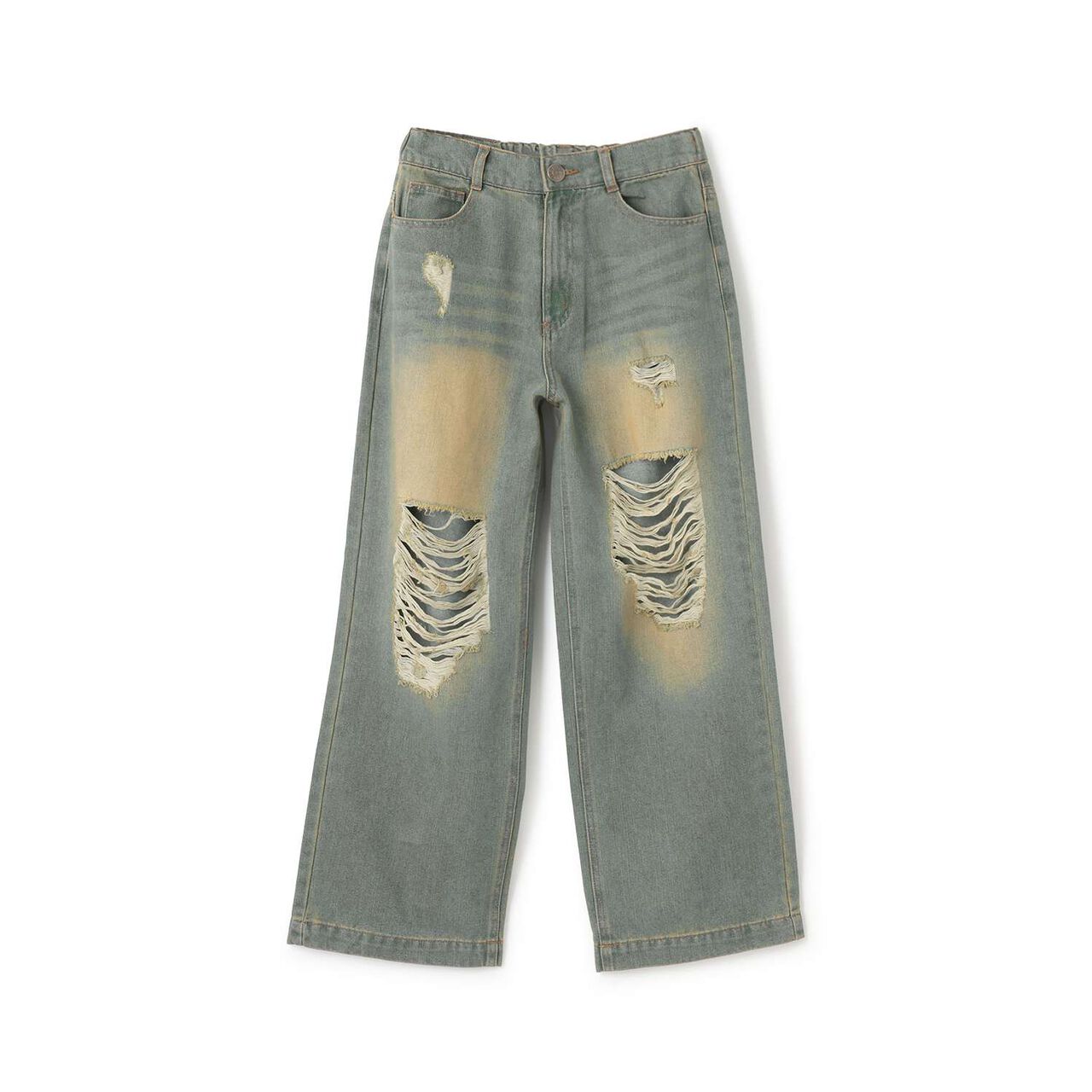 [LTXC] Distressed Wide Pants,Blue, large image number 8