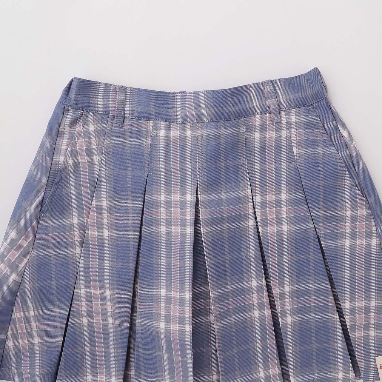 [Easy Care] Checkered Front Pleated Skirt,Black, large image number 13