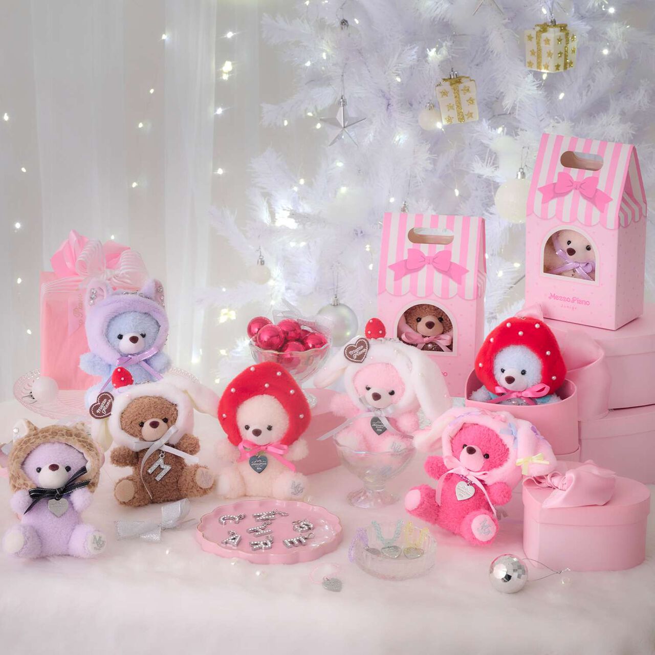 Fluffy Bear Charm with Chain,Ivory, large image number 7