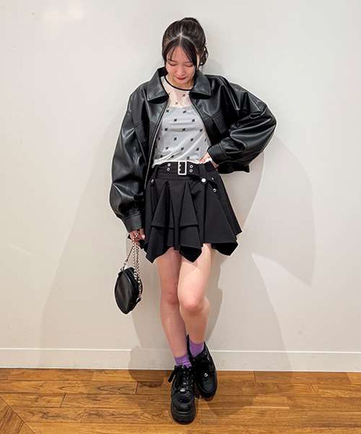 Compact Leather Jacket,Ivory, medium image number 7