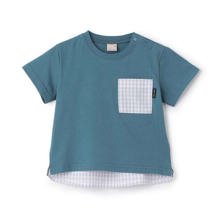 Gingham Pocket Short Sleeve T-Shirt,Moderate green, medium image number 10