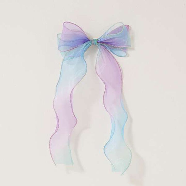 Aurora Big Ribbon Hair Clip,Pink, medium image number 4