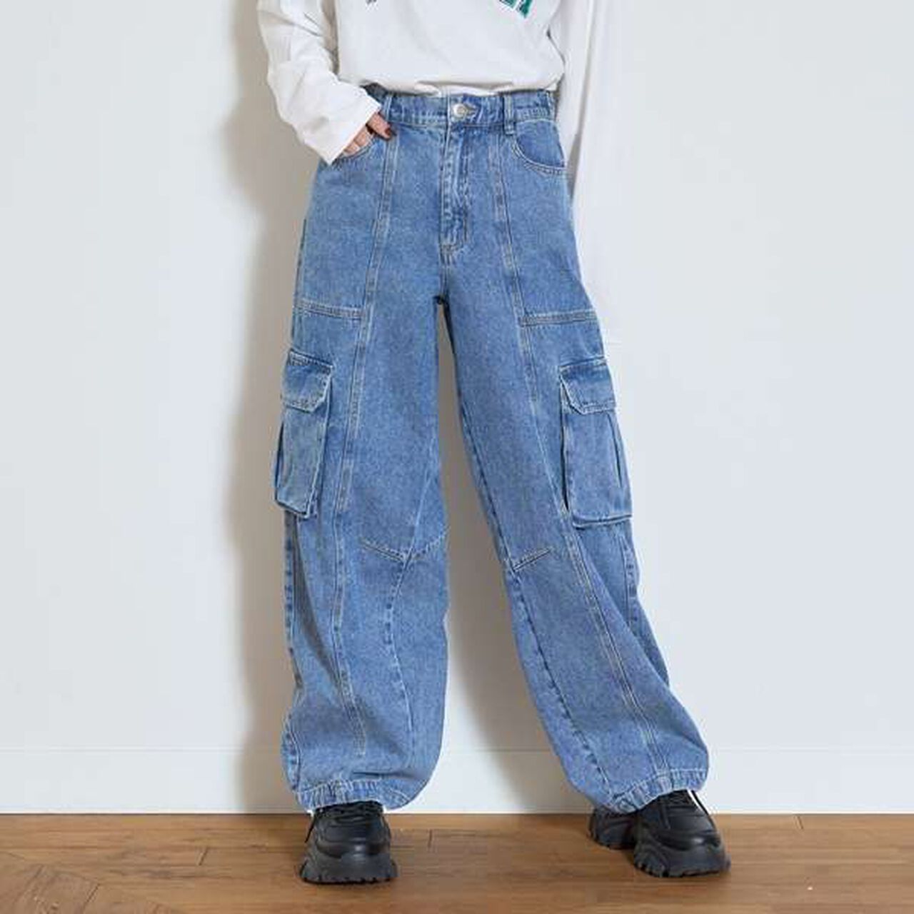 [LTXC] Wide Denim Cargo,Gray, large image number 15
