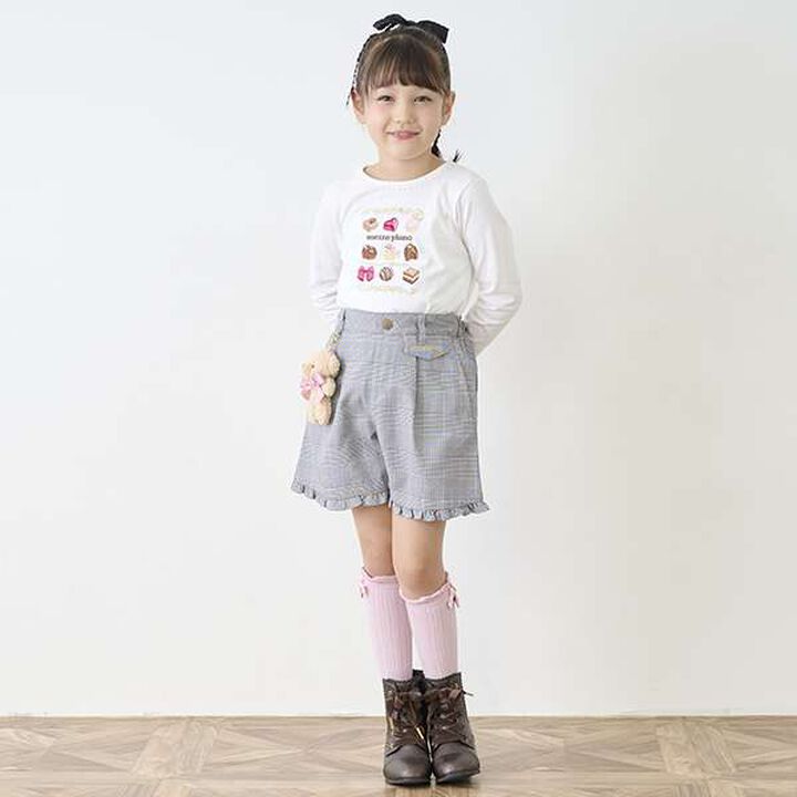 Glen Check Shorts with Bear Charm,Black, medium image number 8