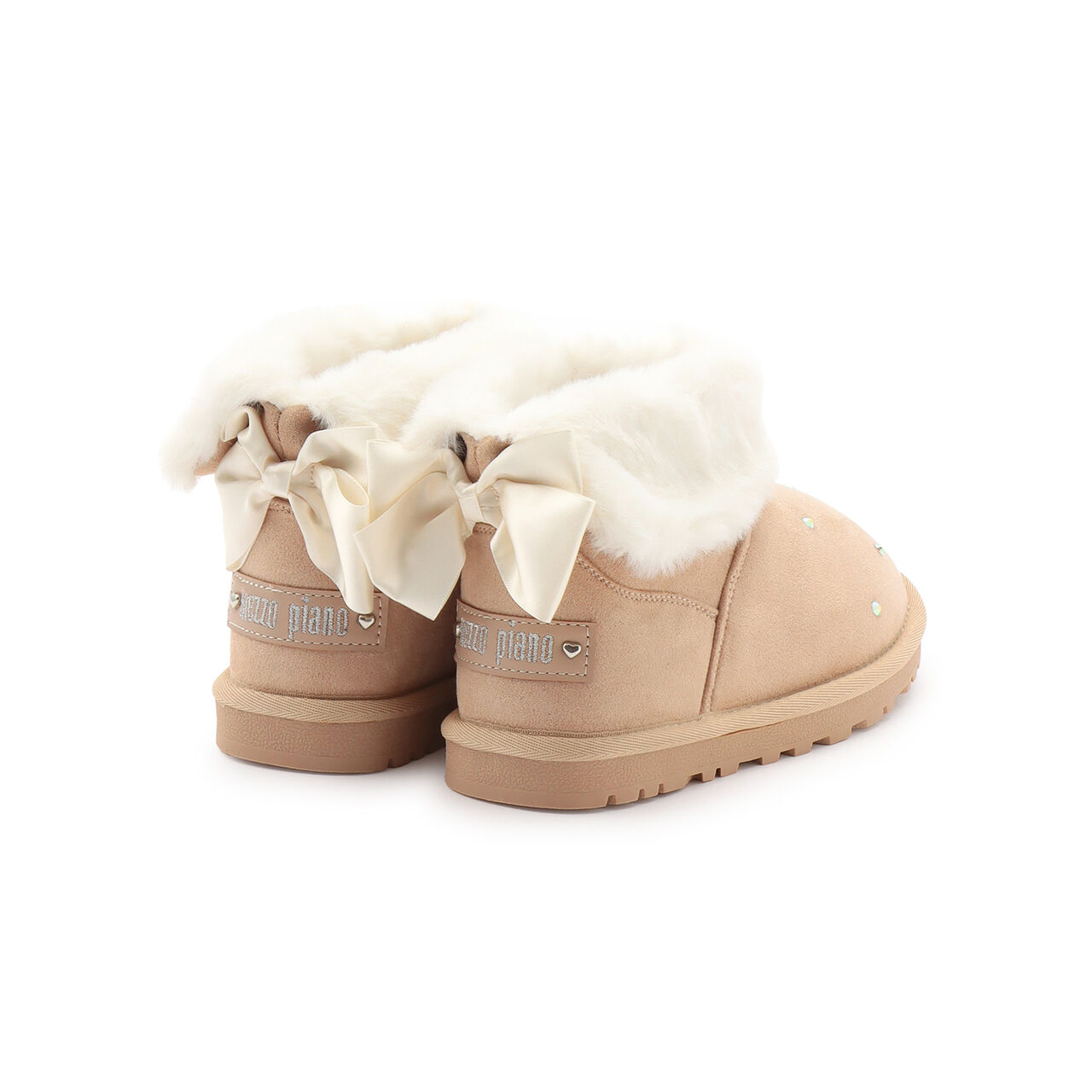 Rhinestone Faux Shearling Short Boots,Light blue, large image number 1