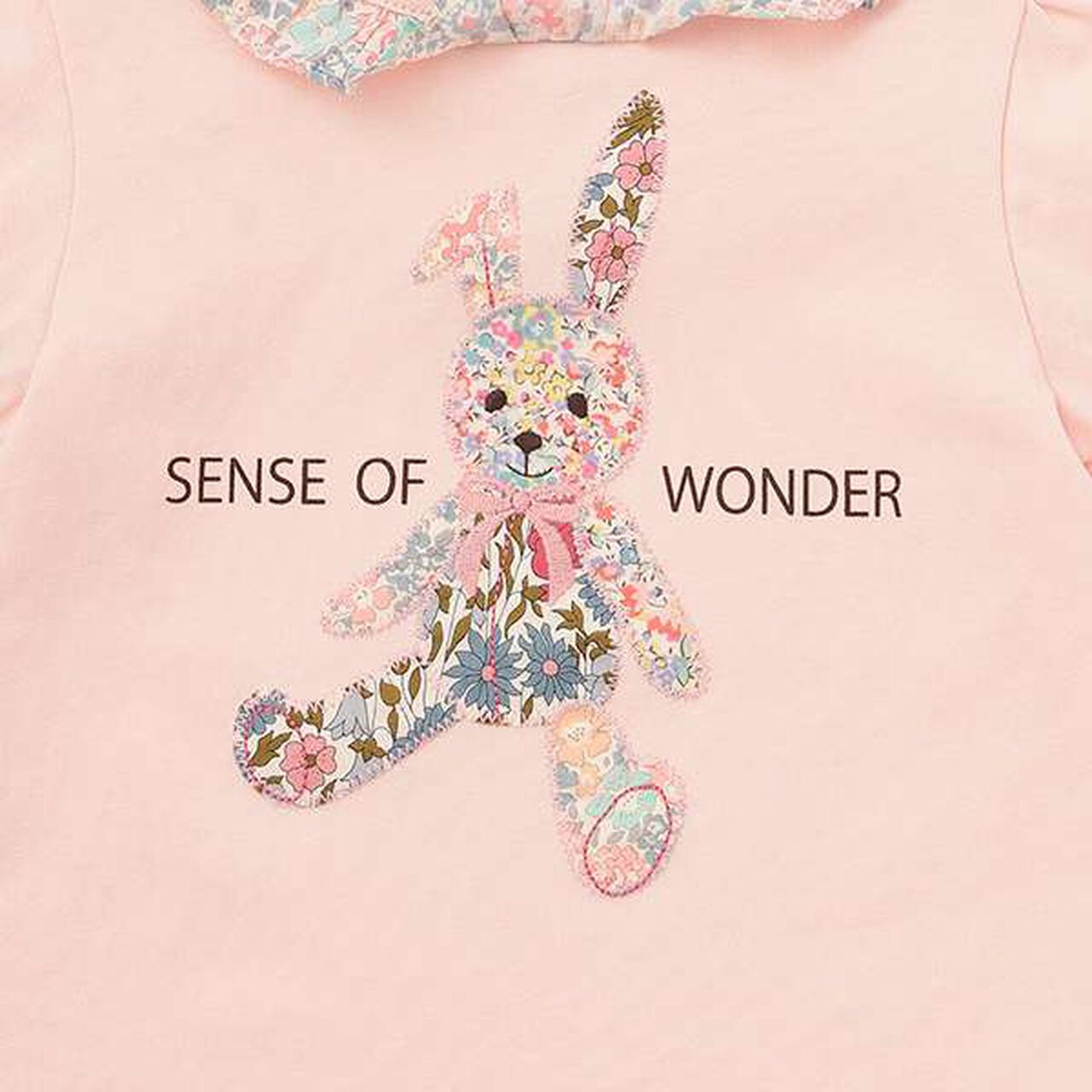 Liberty Appliqué Bunny Baby Suit,Pink, large image number 8